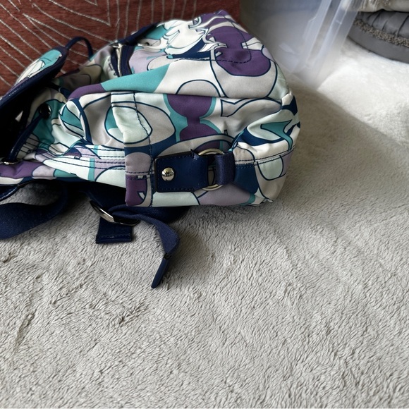 Coach Blue and Purple Backpack with Modern Design